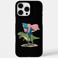 Trump Riding Dinosaur T Rex USA American Flag