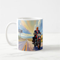 Trump riding Motorcycle past 47 sign Beautiful USA