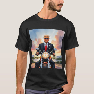 Trump Riding Motorcycle US Capitol Washington DC T-Shirt