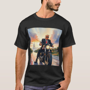 Trump Riding Motorcycle US Capitol Washington DC T-Shirt