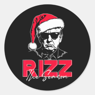 Trump Rizz The Season Christmas Funny Donald Trump Classic Round Sticker