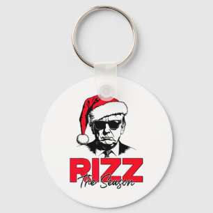 Trump Rizz The Season Funny Trump 2024 Xmas Pink S Key Ring