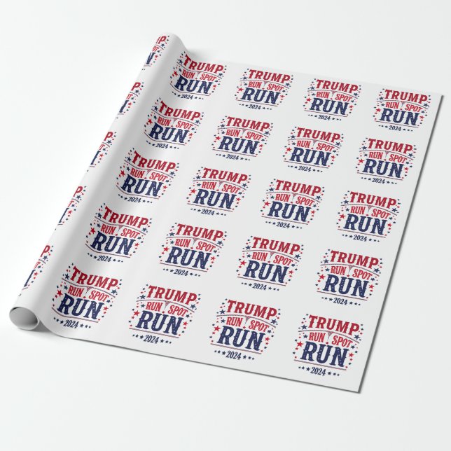 Trump Run Spot Run Funny Election Debate  Wrapping Paper (Unrolled)