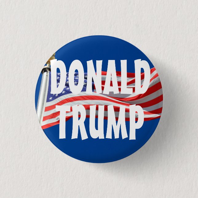 Trump Running for President American Flag Button (Front)