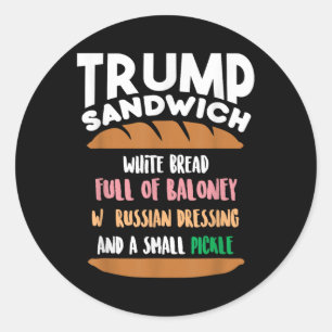 Trump Sandwich Anti-trump Impeachment Funny  Classic Round Sticker