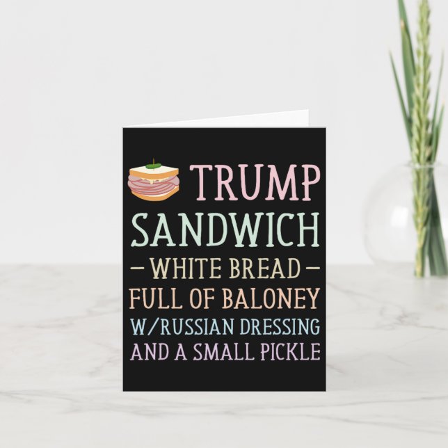 Trump Sandwich Sign Funny  Card (Front)