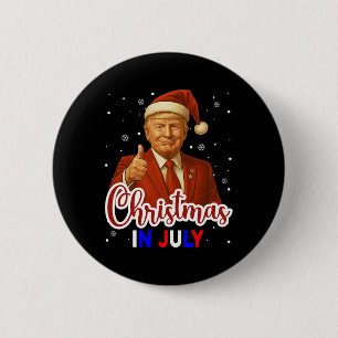 Trump Santa Christmas In July Summer Holiday Graph 6 Cm Round Badge