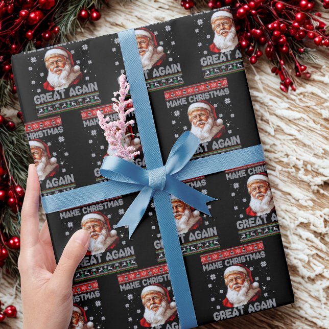Trump Santa Claus Make Christmas Great Again Wrapping Paper (Creator Uploaded)