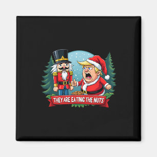 Trump Santa Claus With Nutcracker They Are Eating Magnet