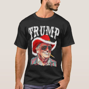 Trump Santa Cowboy Hat Christmas Texas Western How T-Shirt
