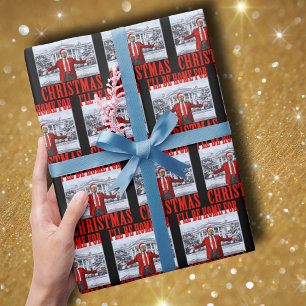 Trump Santa Hat   I'll Be Home For Christmas Wrapping Paper