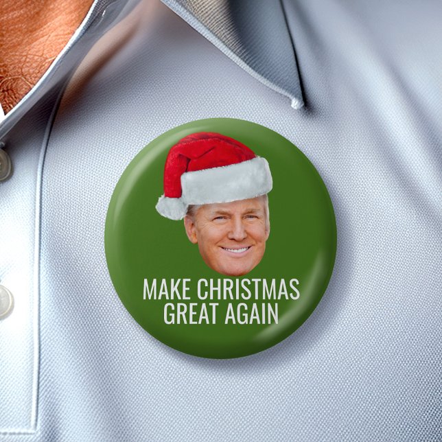 Trump Santa Hat - Make Christmas Great Again funny 6 Cm Round Badge (Trump Button - Make Christmas Great Again)