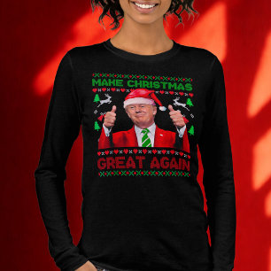 Trump Santa hat Make Christmas Great Again Women Tri-Blend Shirt