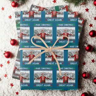 Trump Santa Hat   Make Christmas Great Again Wrapping Paper Sheet