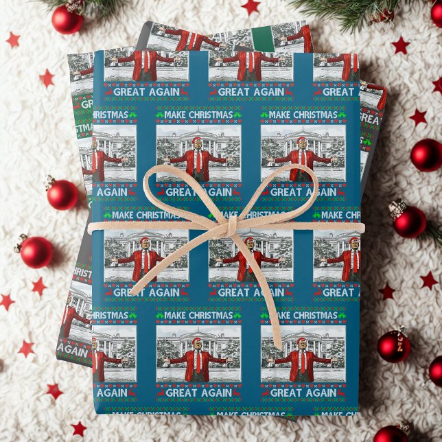 Trump Santa Hat | Make Christmas Great Again Wrapping Paper Sheet (Creator Uploaded)