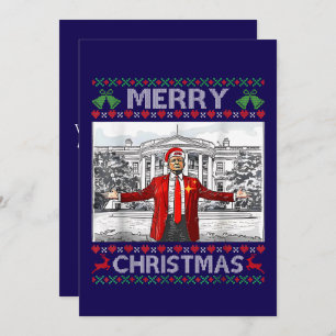 Trump Santa Hat Merry Christmas Ugly Xmas Holiday Card