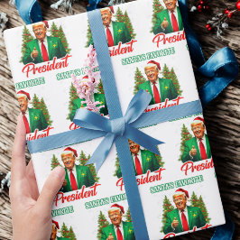 Trump Santa Hat Wrap | Santa's Favourite President Wrapping Paper