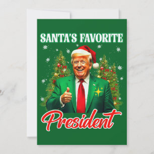 Trump Santa Hat Xmas Santa's Favorite President Holiday Card