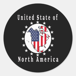 Trump Satire Map United States Of North America  Classic Round Sticker