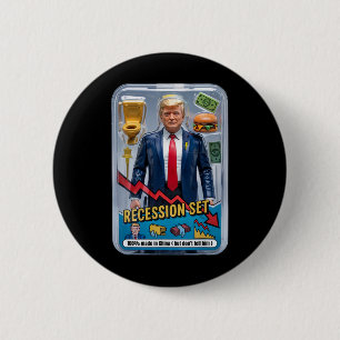Trump Satire Survived Recession Box Set Action Fig 6 Cm Round Badge