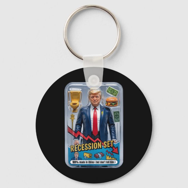 Trump Satire Survived Recession Box Set Action Fig Key Ring (Front)