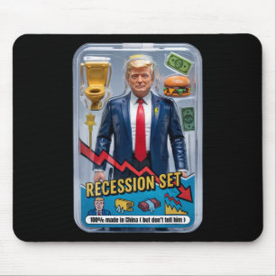 Trump Satire Survived Recession Box Set Action Fig Mouse Pad