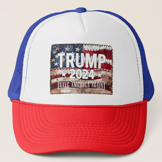 Trump! save America again. Trucker Hat (Front)