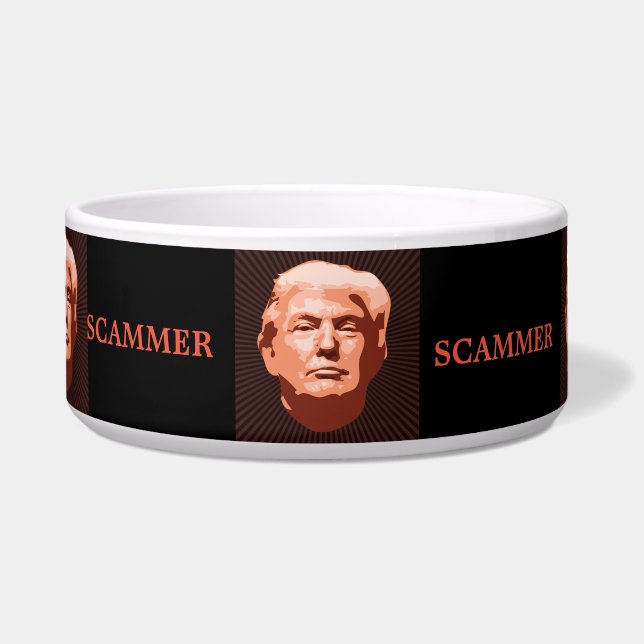Trump Scammer Pet Bowl (Front)