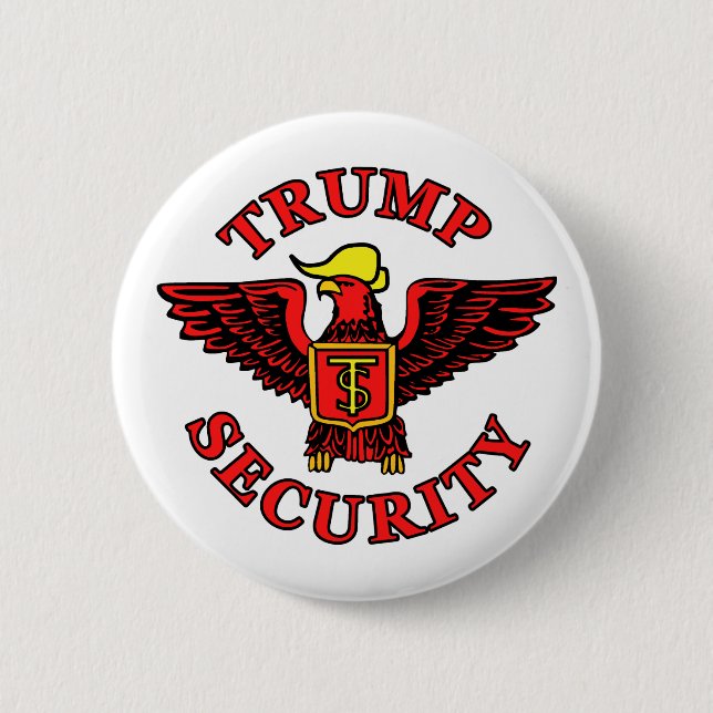 Trump Security 6 Cm Round Badge (Front)