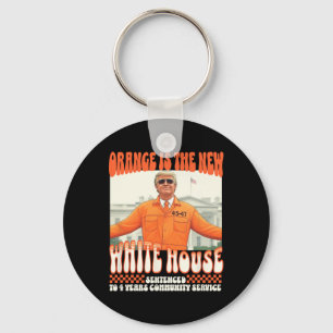 Trump Sentenced 4 Years Community Service Retro Ch Key Ring
