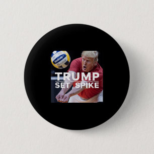 Trump Set Spike Funny Political Volleyball Player 6 Cm Round Badge