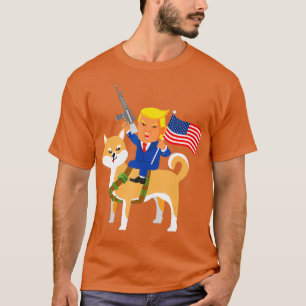 Trump Shiba Inu Gun Merica 2020 Election Donald Do T-Shirt