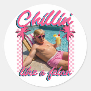 Trump Shirt Funny Chillin Like A Felon Trump 2024 Classic Round Sticker