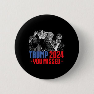 Trump Shot Bulletproof Bloody Ear Bleeding Butler  6 Cm Round Badge