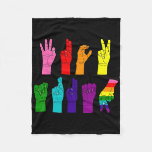 Trump Sign Language Subtle Anti Trump Lgbtq Fleece Blanket