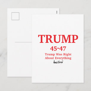 Trump Signature 45-47 Personalised name Holiday Postcard