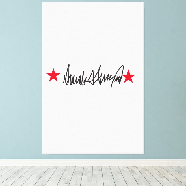 Trump Signature  Canvas Print (Insitu(Wood Floor))