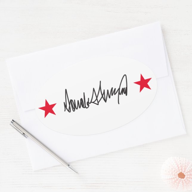 Trump Signature Oval Sticker (Envelope)