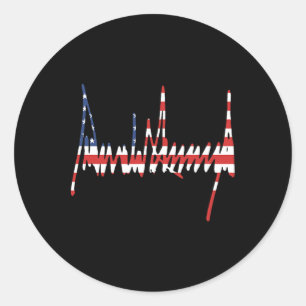 Trump Signature Usa Mega 47th President Pro-trump  Classic Round Sticker