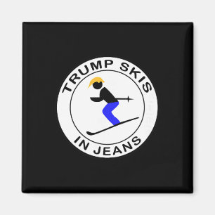 Trump Skis In Jeans Magnet