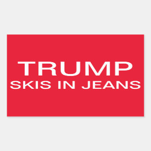 Trump Skis in Jeans Rectangular Sticker
