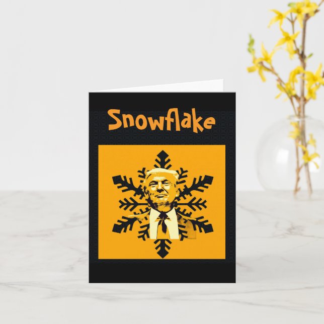 Trump/Snowflake Greeting Card (Yellow Flower)