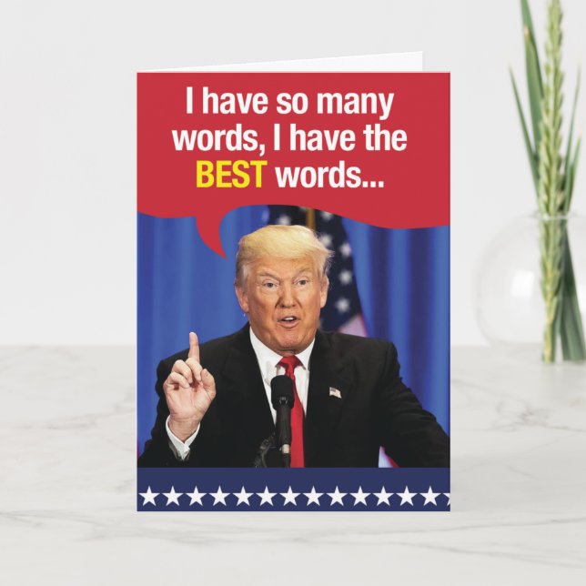 Trump So Many Words Birthday Humour Card (Front)