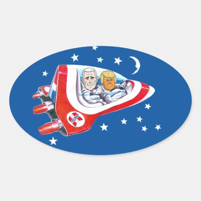Trump Space Force Oval Sticker (Front)