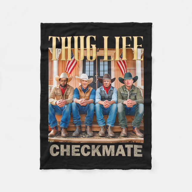 Trump Squad Thug Life Trump Vance Kennedy Elon  Fleece Blanket (Front)