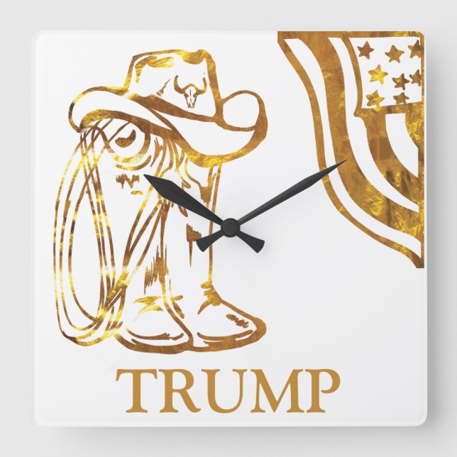 TRUMP  SQUARE WALL CLOCK (Front)
