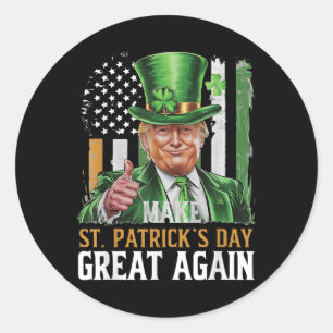Trump St.patricks Day, Funny Political Parody  Classic Round Sticker