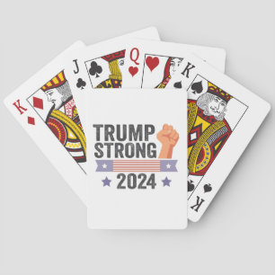 Trump Strong 2024 Patriotic American Flag Election Playing Cards