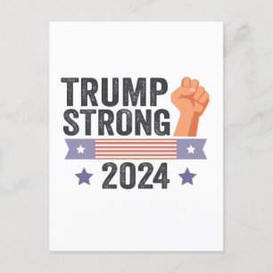 Trump Strong 2024 Patriotic American Flag Election Postcard