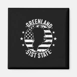 Trump Supporters Greenland 51st State Distressed Magnet